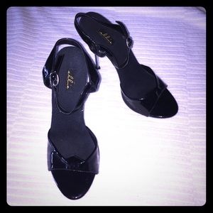 Black/silver/acrylic heels by Ellie